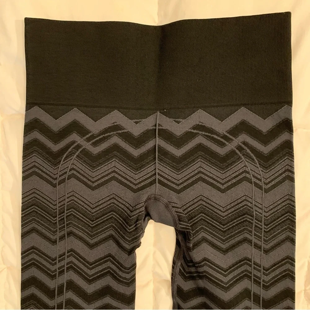 Lululemon Ebb to Street Pant Legging Heathered Deep Coal Size 4 Chevron Zig Zag